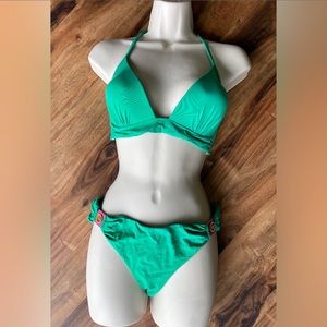 Dorit green 2 pcs bikini with rhinestone. Size XL and L